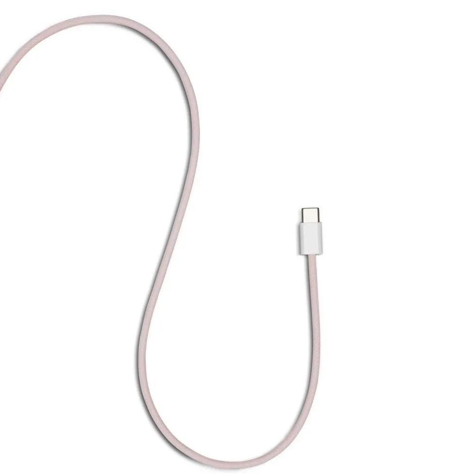 Linocell Flettet USB-C- til Lightning-kabel Rosa 2 m