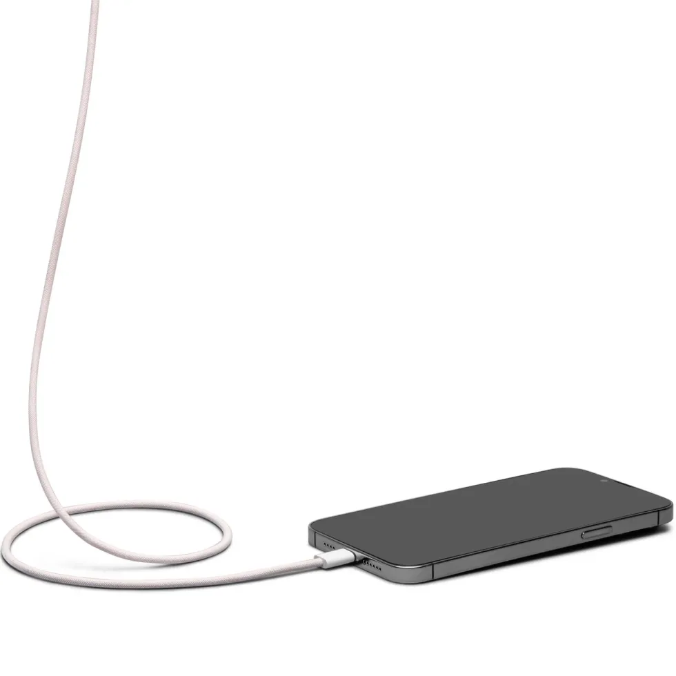Linocell Flettet USB-C- til Lightning-kabel Rosa 1 m