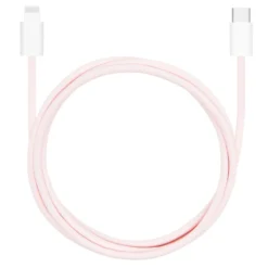 Linocell Flettet USB-C- til Lightning-kabel Rosa 1 m