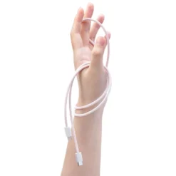 Linocell Flettet USB-C- til Lightning-kabel Rosa 1 m