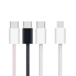 Linocell Flettet USB-C- til Lightning-kabel Hvit 2 m