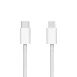 Linocell Flettet USB-C- til Lightning-kabel Hvit 0,5 m