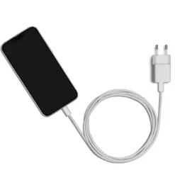 Linocell Flettet USB-C- til Lightning-kabel Hvit 0,5 m
