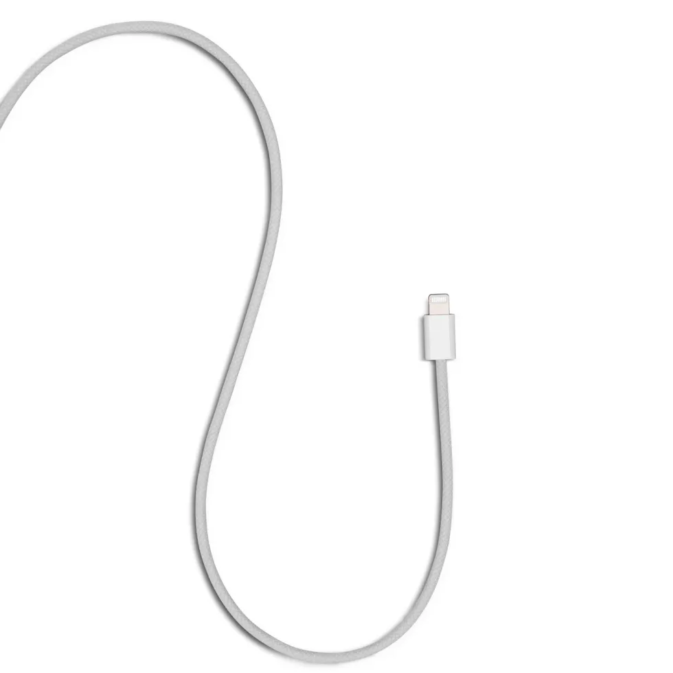 Linocell Flettet USB-C- til Lightning-kabel Hvit 0,5 m