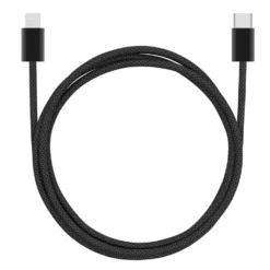 Linocell Flettet USB-C- til Lightning-kabel Svart 1 m