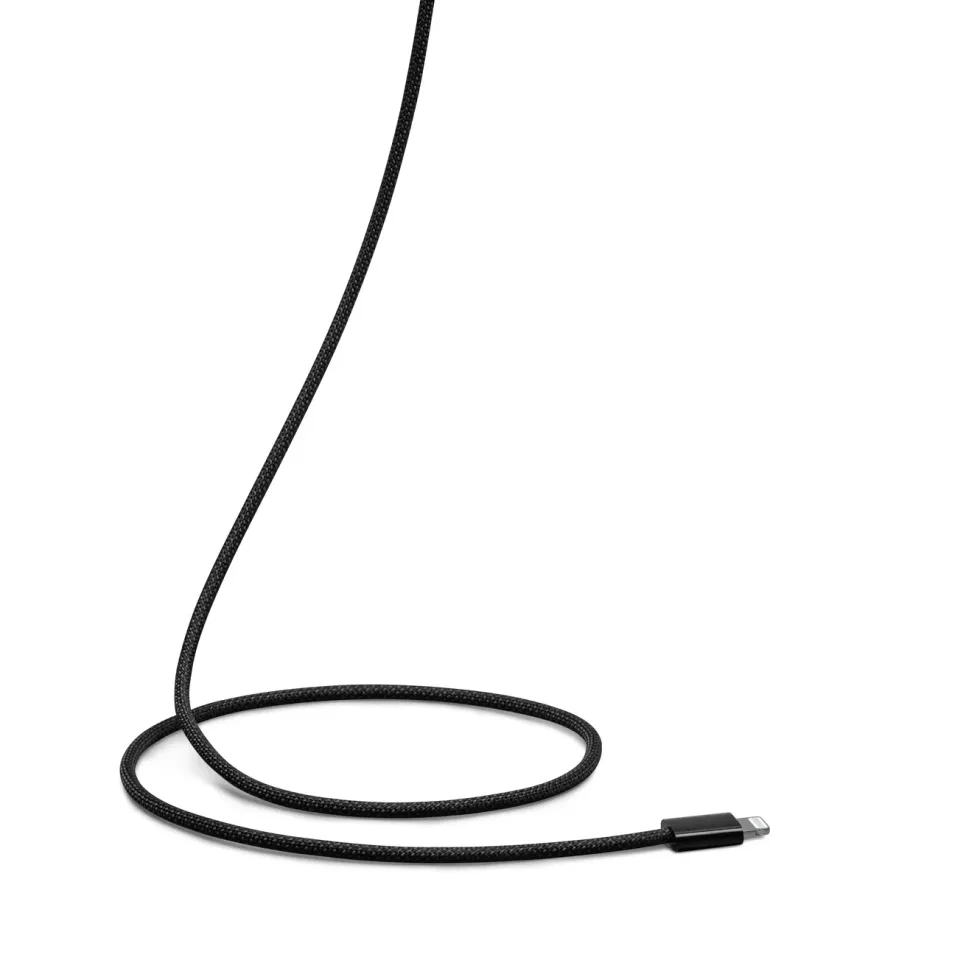 Linocell Flettet USB-C- til Lightning-kabel Svart 2 m