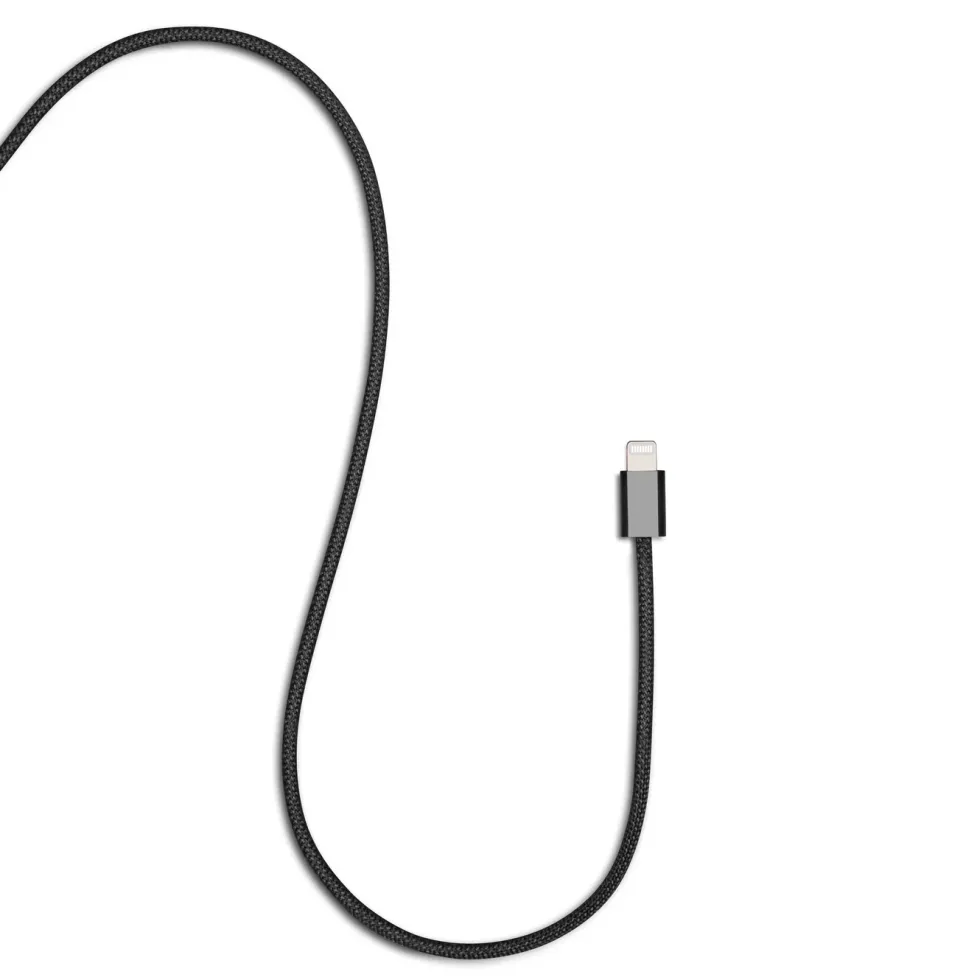 Linocell Flettet USB-C- til Lightning-kabel Svart 2 m