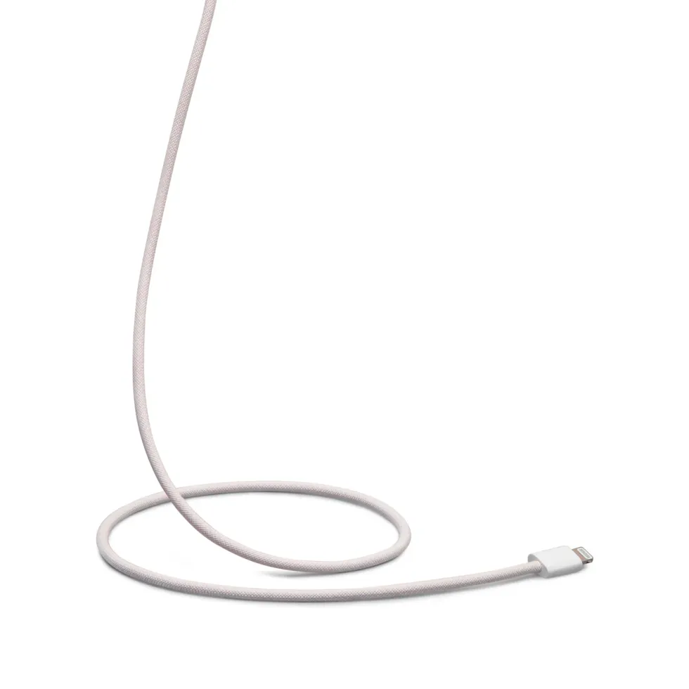 Linocell Flettet USB-C- til Lightning-kabel Rosa 0,5 m