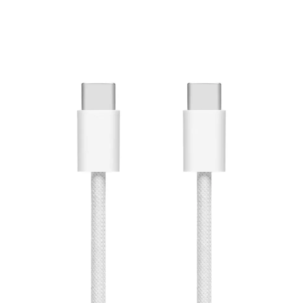 Linocell Flettet USB-C- til USB-C-kabel 60W Hvit 2 m