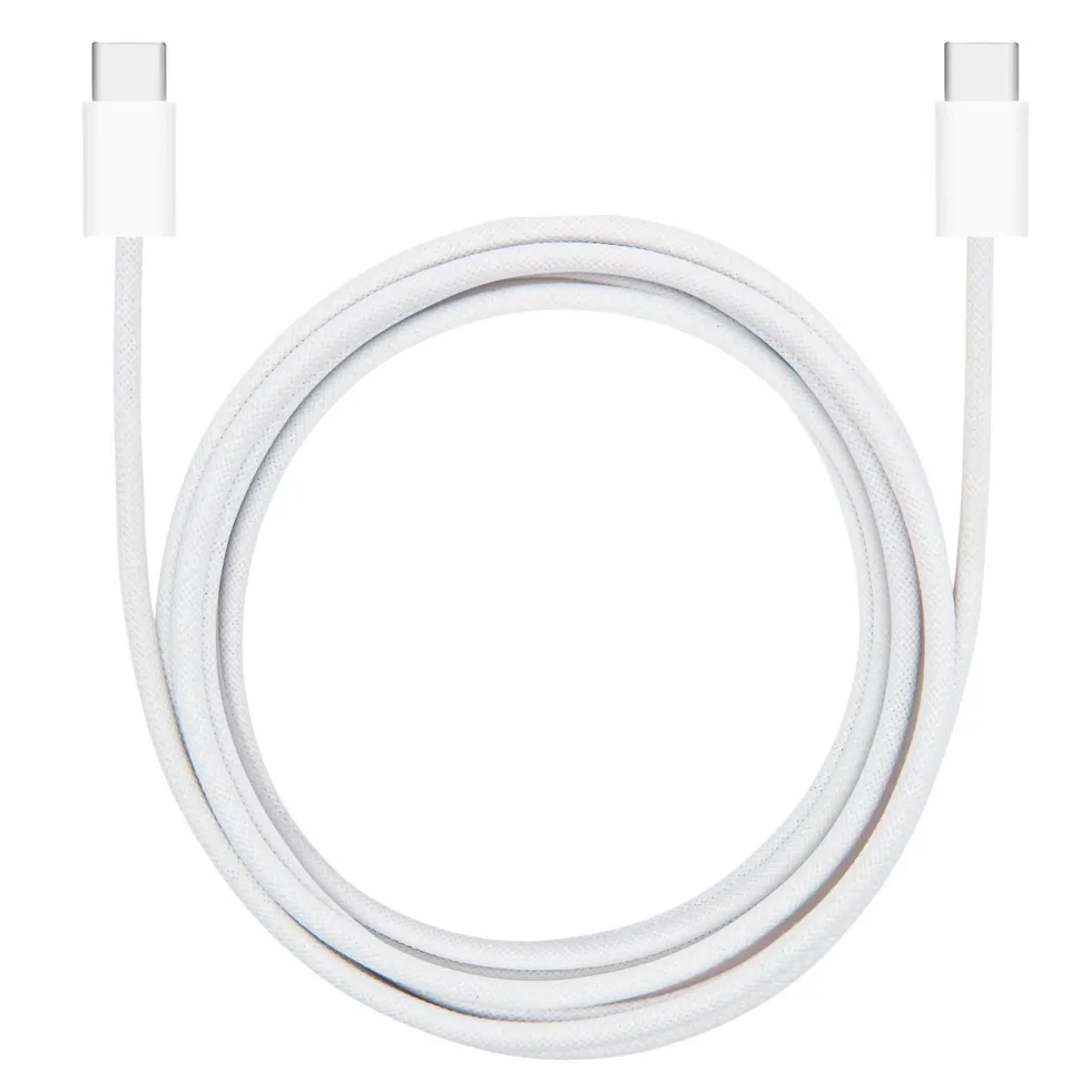 Linocell Flettet USB-C- til USB-C-kabel 60W Hvit 2 m