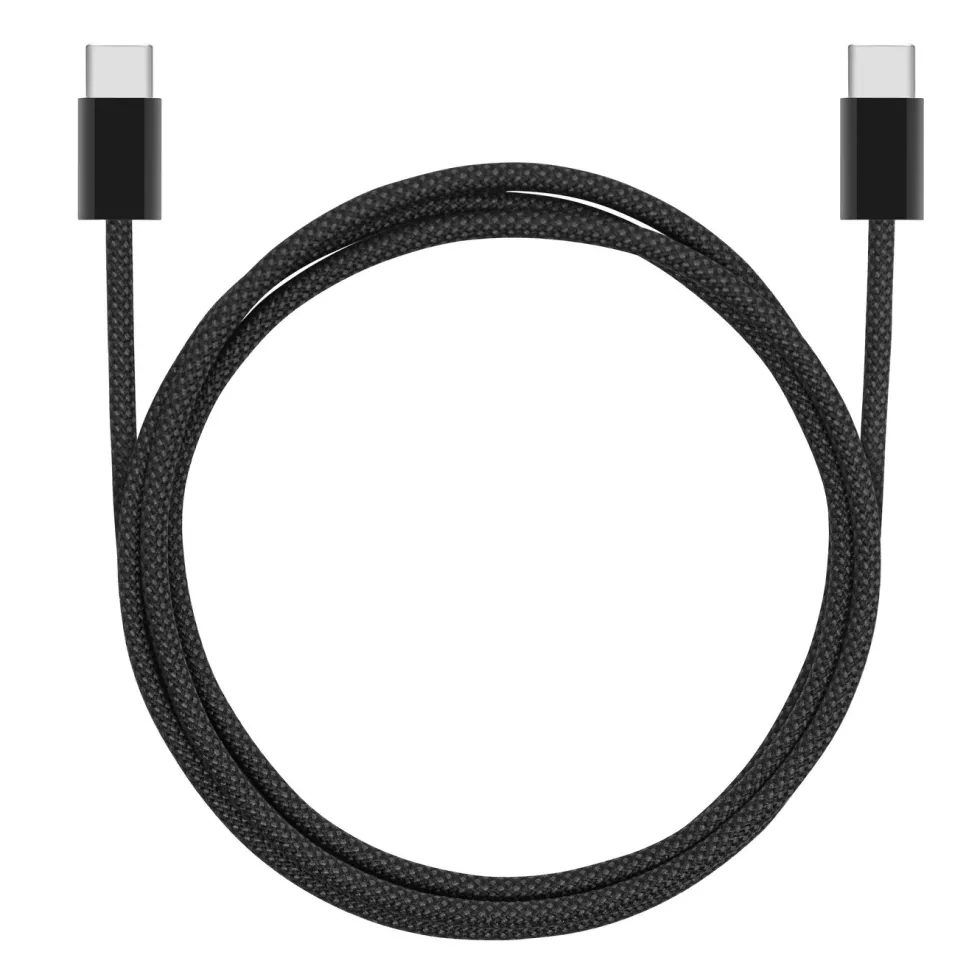 Linocell Flettet USB-C- til USB-C-kabel 60W Svart 1 m