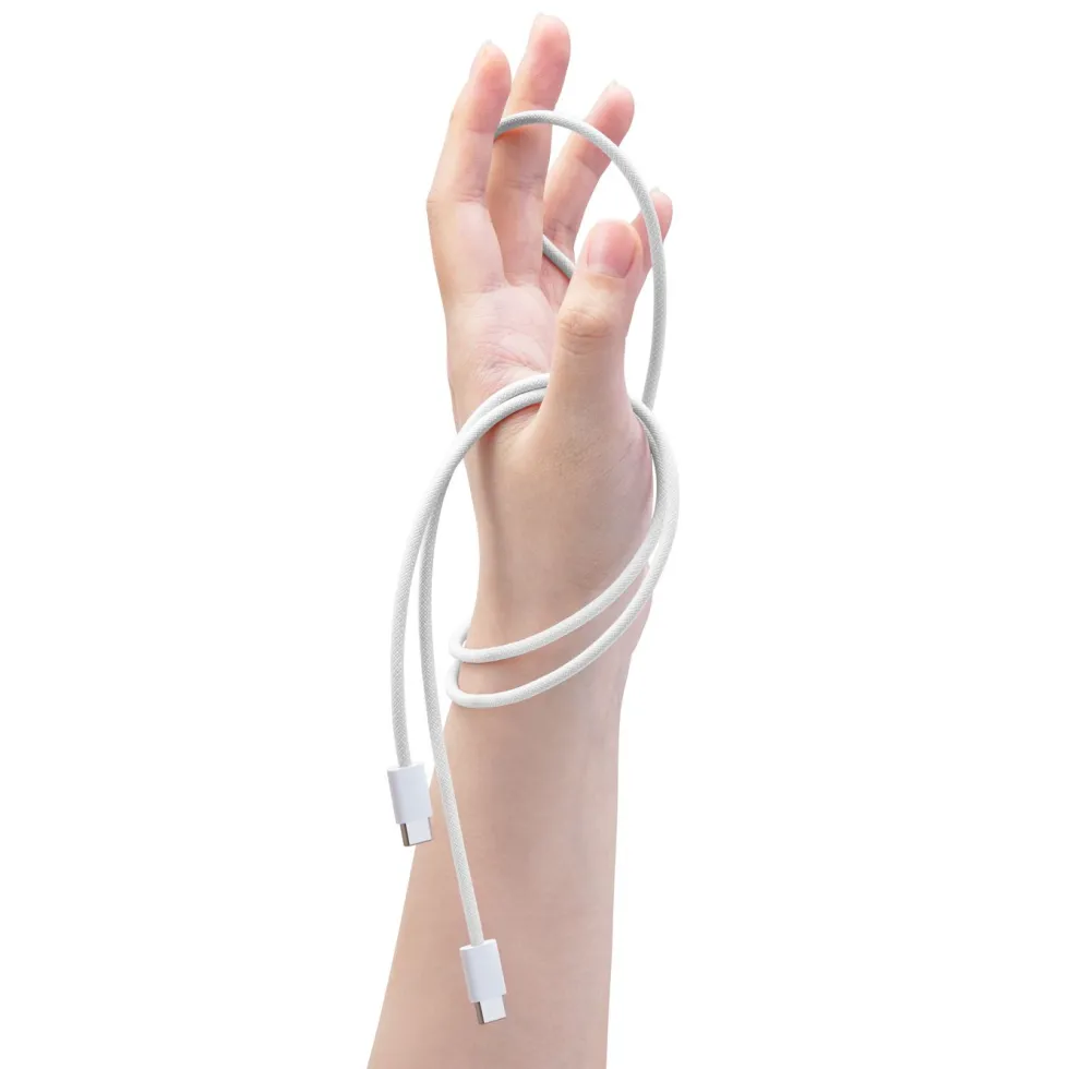 Linocell Flettet USB-C- til USB-C-kabel 240W Hvit 1m