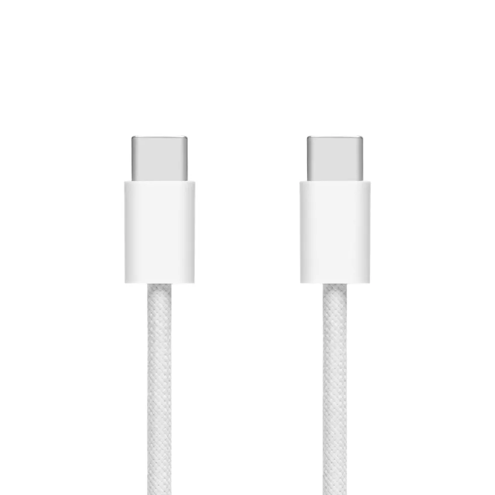Linocell Flettet USB-C- til USB-C-kabel 240W Hvit 1m