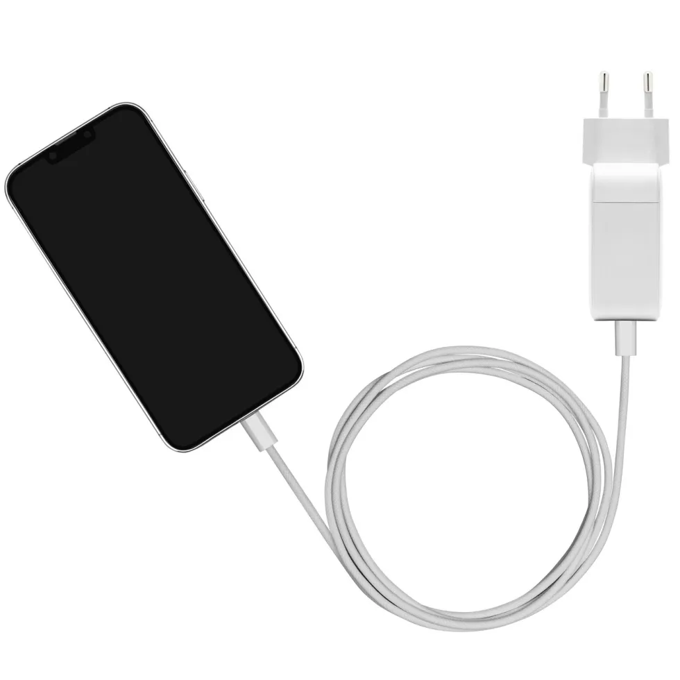 Linocell Flettet USB-C- til USB-C-kabel 240W Hvit 1m