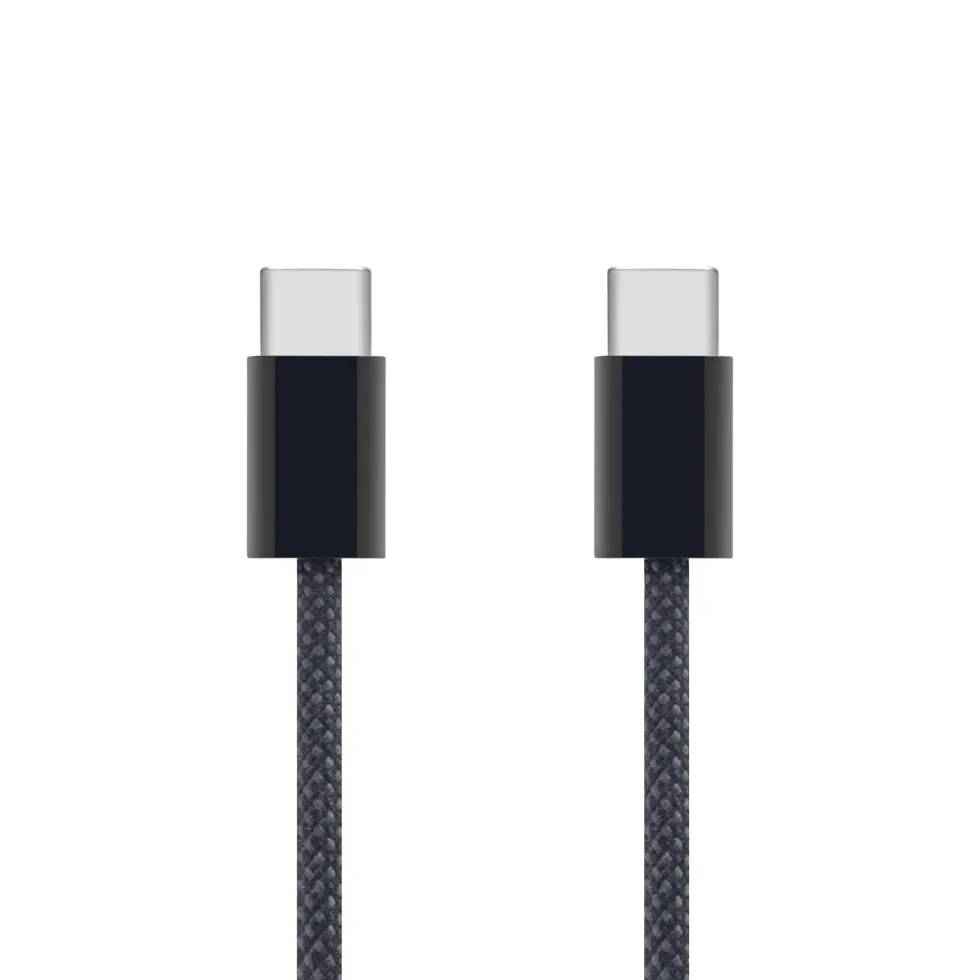 Linocell Flettet USB-C- til USB-C-kabel 60W Svart 2 m