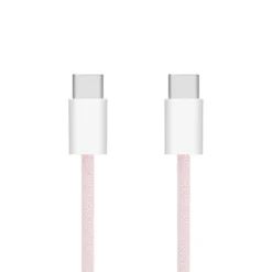 Linocell Flettet USB-C- til USB-C-kabel 60W Rosa 2 m