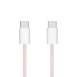 Linocell Flettet USB-C- til USB-C-kabel 60W Rosa 1 m