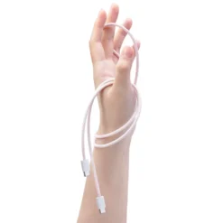 Linocell Flettet USB-C- til USB-C-kabel 60W Rosa 1 m
