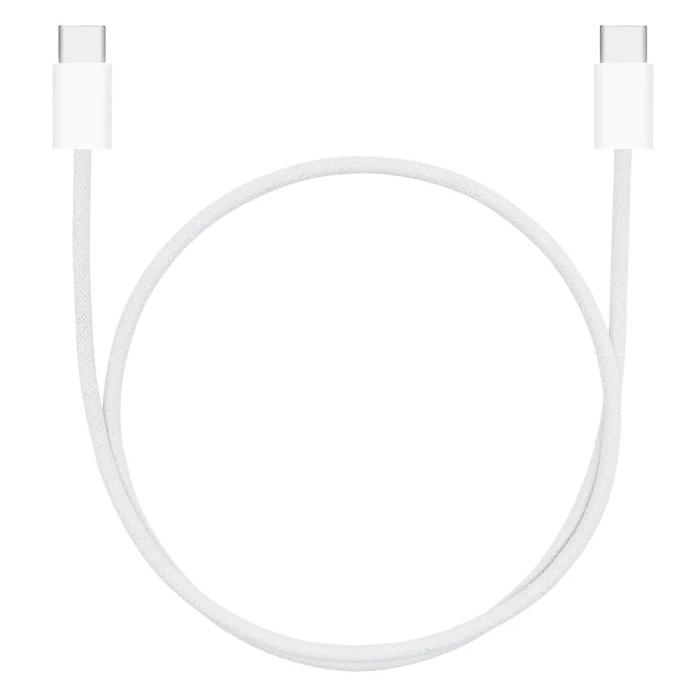 Linocell Flettet USB-C- til USB-C-kabel 60W Hvit 0,5 m