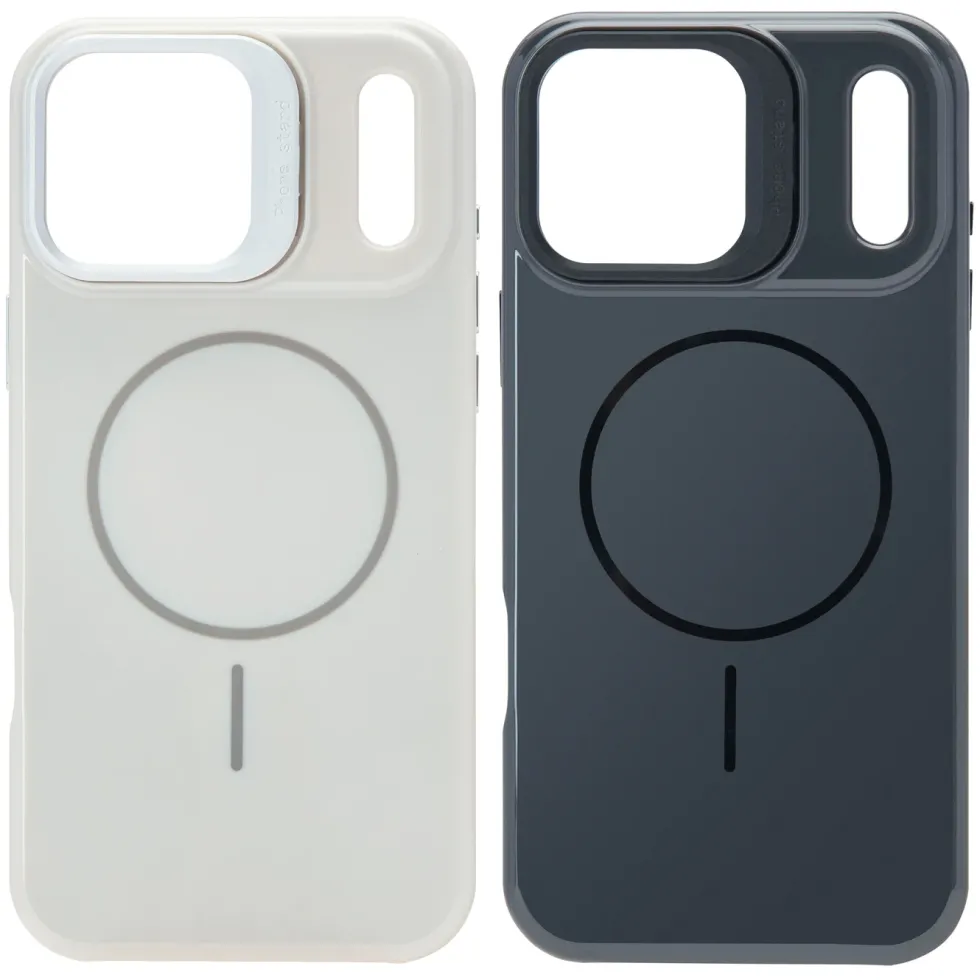 Linocell Flip Stand Case Mobildeksel for iPhone 17 Pro Max Hvit