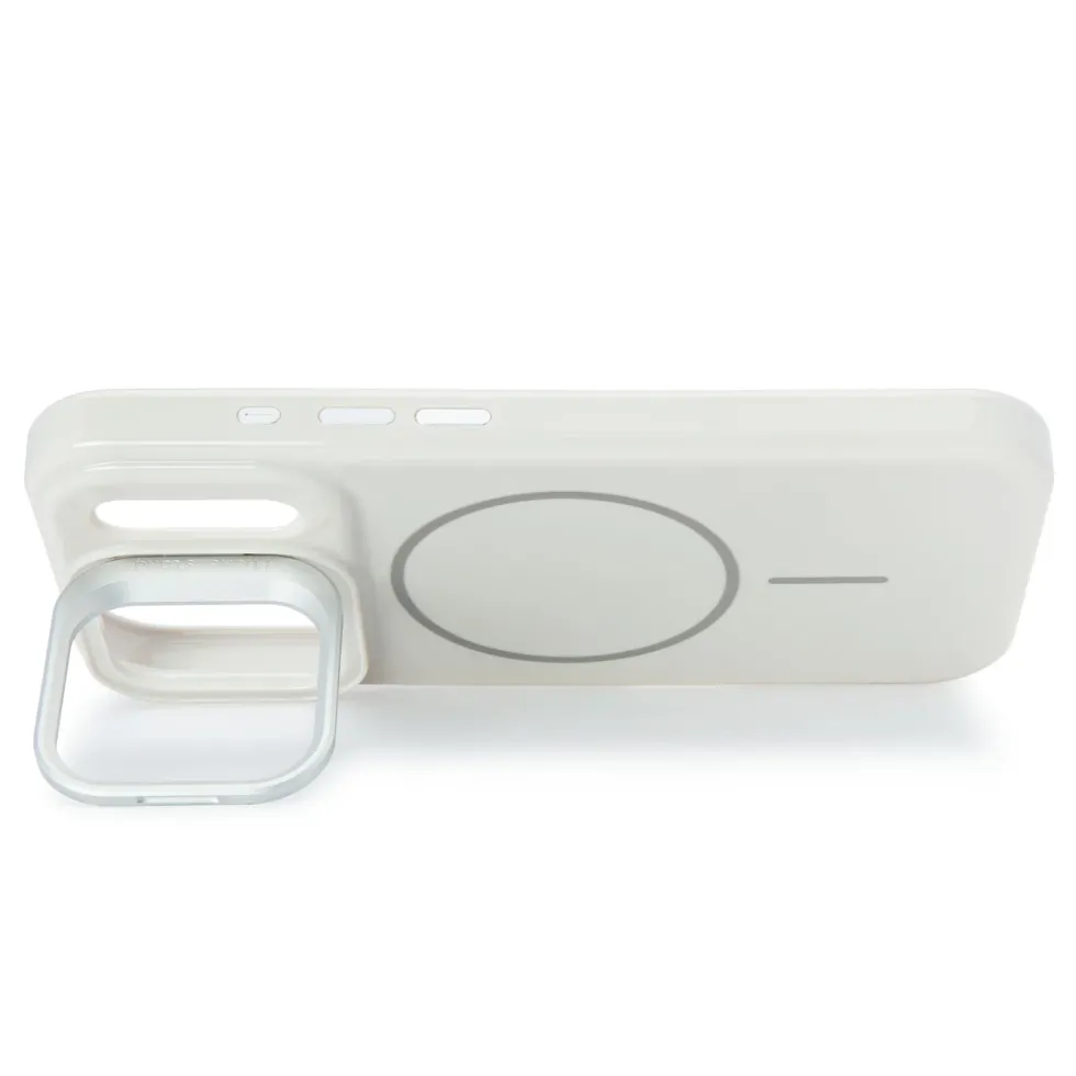 Linocell Flip Stand Case Mobildeksel for iPhone 17 Pro Hvit