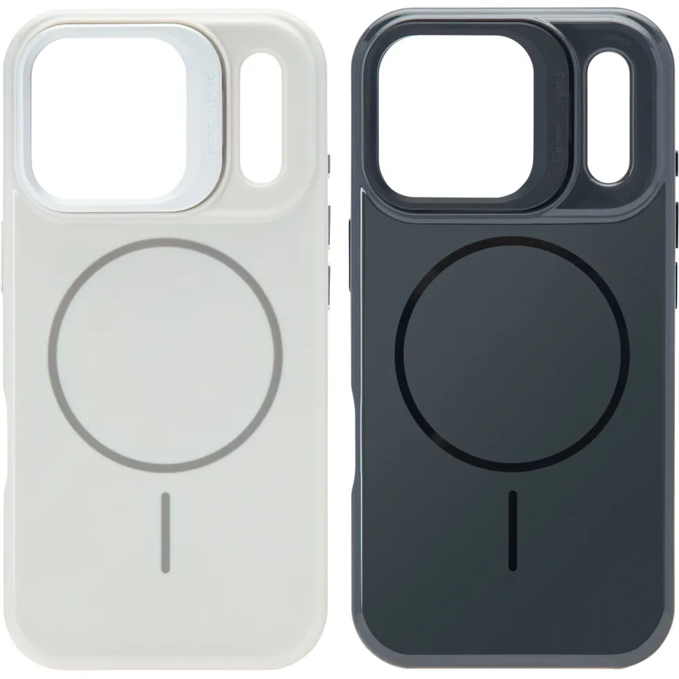 Linocell Flip Stand Case Mobildeksel for iPhone 17 Pro Svart