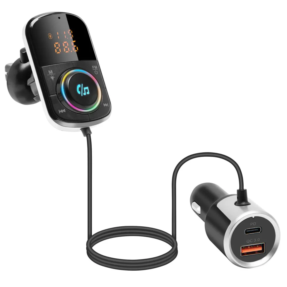 Linocell FM-sender med Bluetooth og hurtiglading