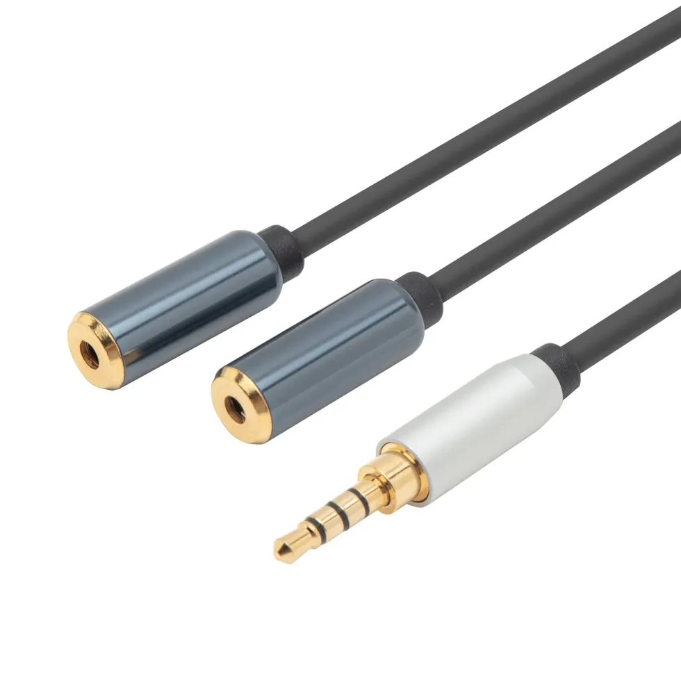 Linocell Forgreningskabel for 3,5 mm-kontakt Svart
