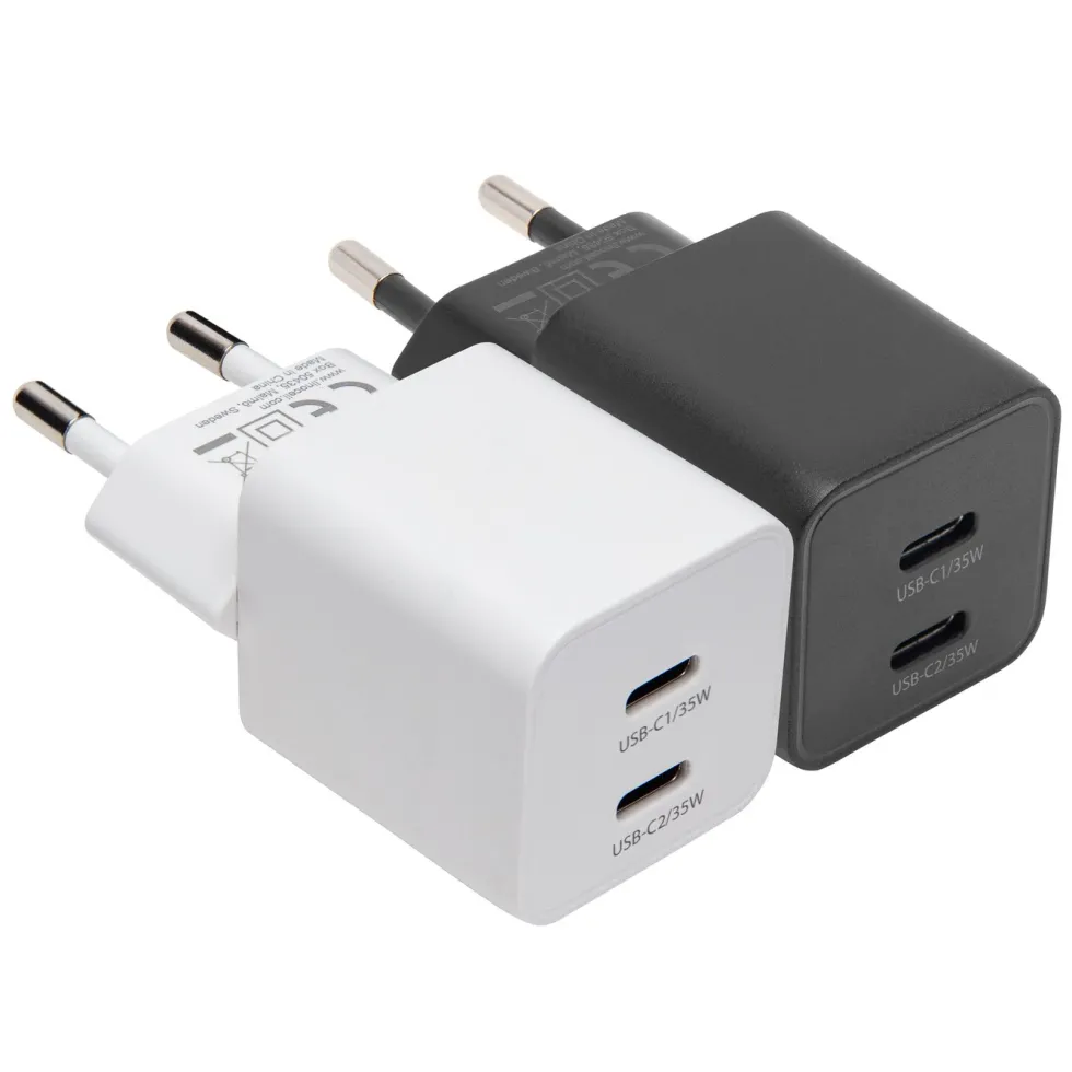 Linocell GaN hurtiglader 35 W PD med 2 USB-C-porter Hvit