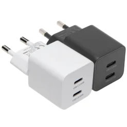 Linocell GaN hurtiglader 35 W PD med 2 USB-C-porter Svart