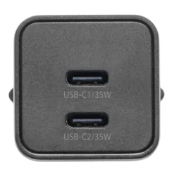 Linocell GaN hurtiglader 35 W PD med 2 USB-C-porter Svart