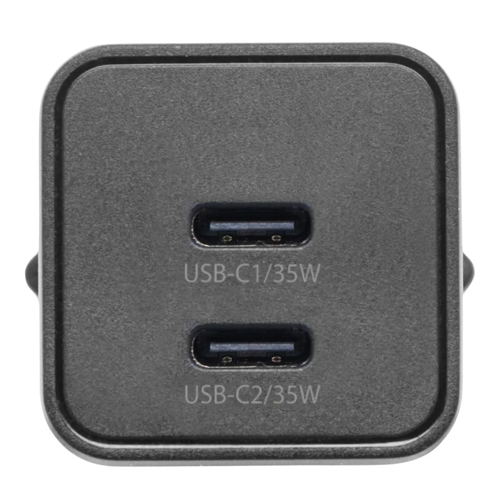 Linocell GaN hurtiglader 35 W PD med 2 USB-C-porter Svart