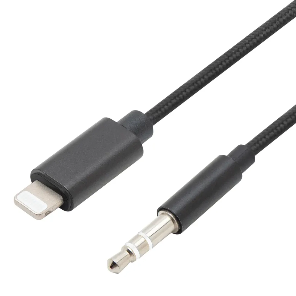 Linocell Lightning til 3,5 mm-kabel 1 m Svart