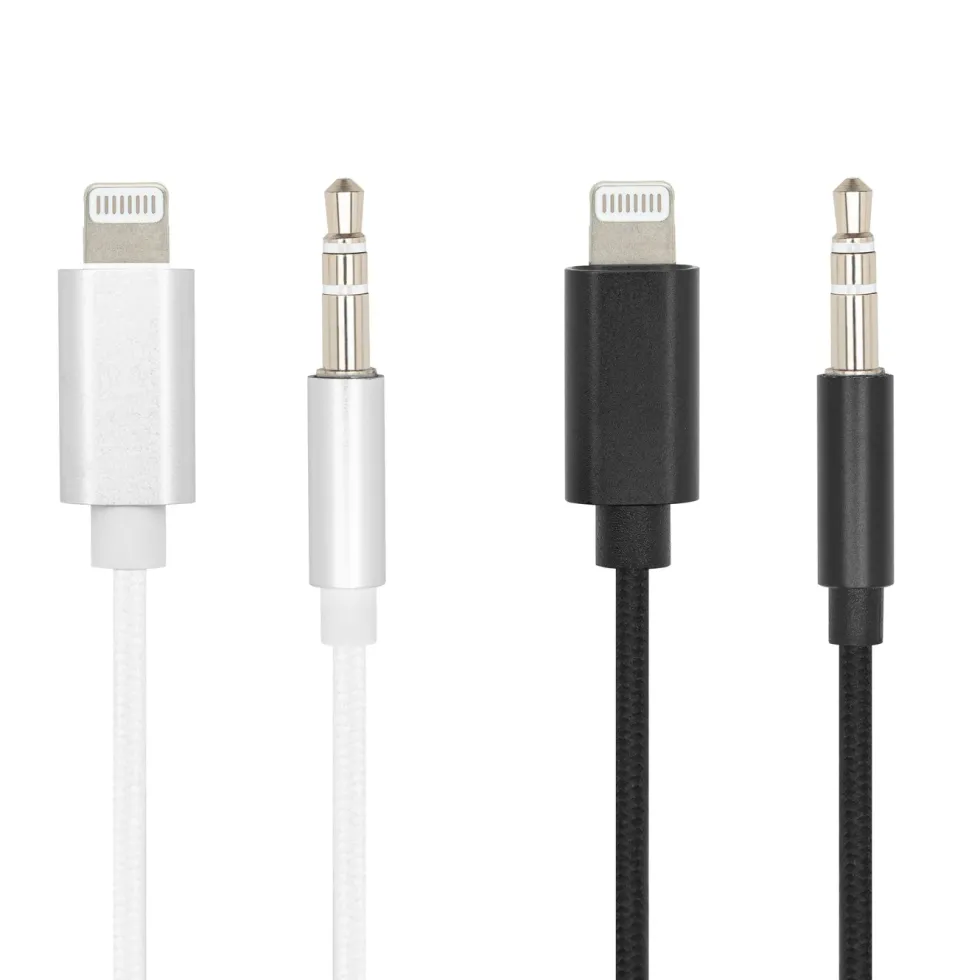 Linocell Lightning til 3,5 mm-kabel 1 m Svart