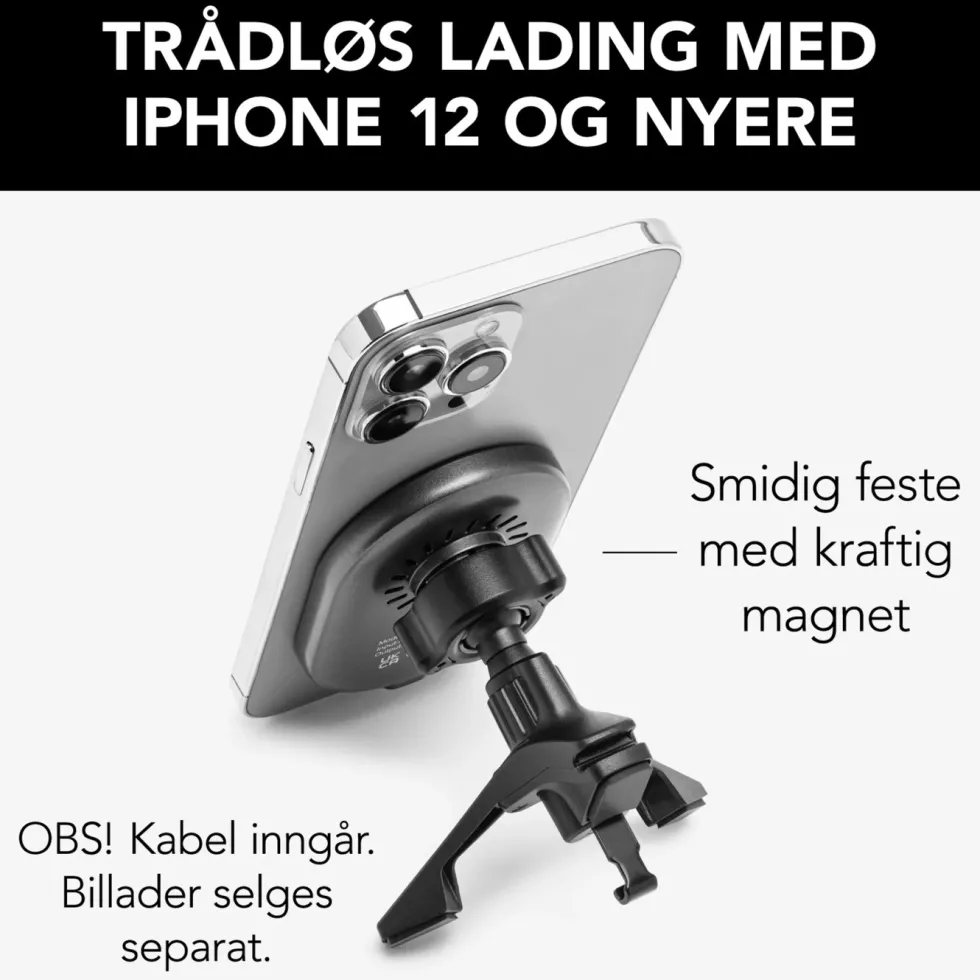 Linocell Magnetisk Qi2 ladeplate til bilen 15 W