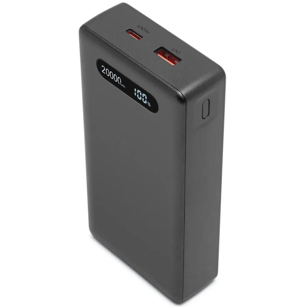 Linocell Powerbank 20000 mAh med 20W lading Svart