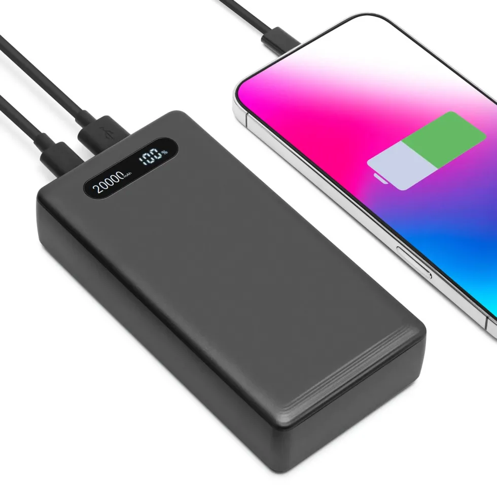 Linocell Powerbank 20000 mAh med 20W lading Svart