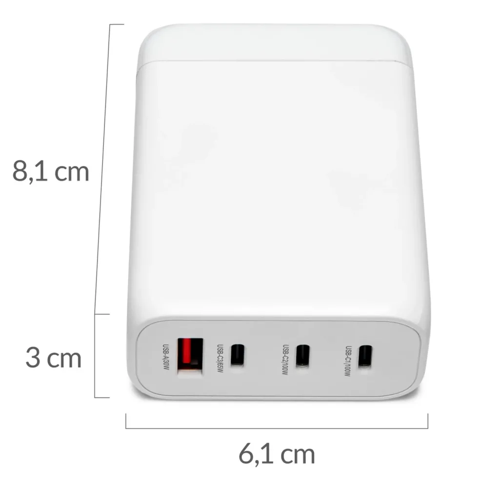 Linocell Premium GaN Multilader 100 W PD 3.0 Hvit
