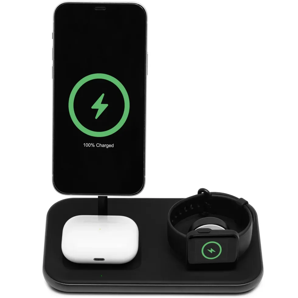 Linocell Premium 3-i-1-ladestasjon med MagSafe-kompabilitet