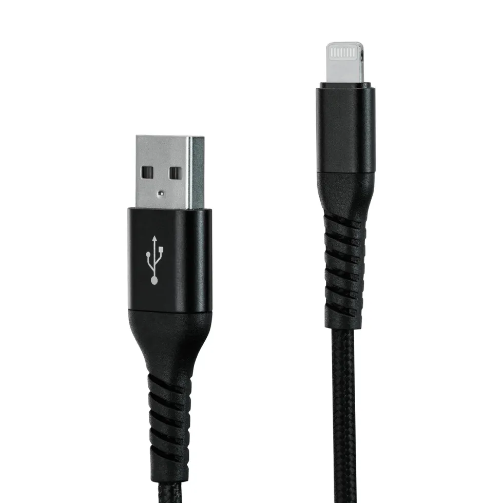 Linocell Premium Kevlar Lightning-kabel 2 m Svart