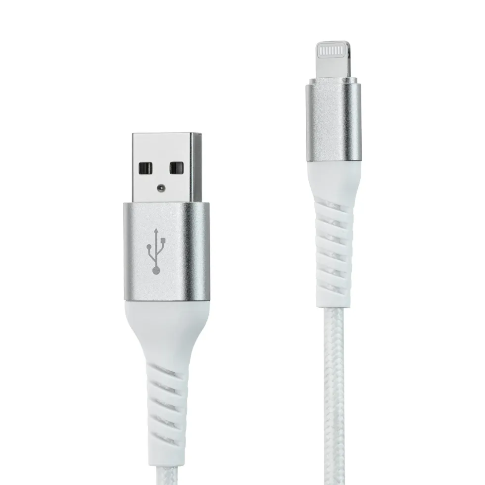 Linocell Premium Kevlar Lightning-kabel 2 m Hvit
