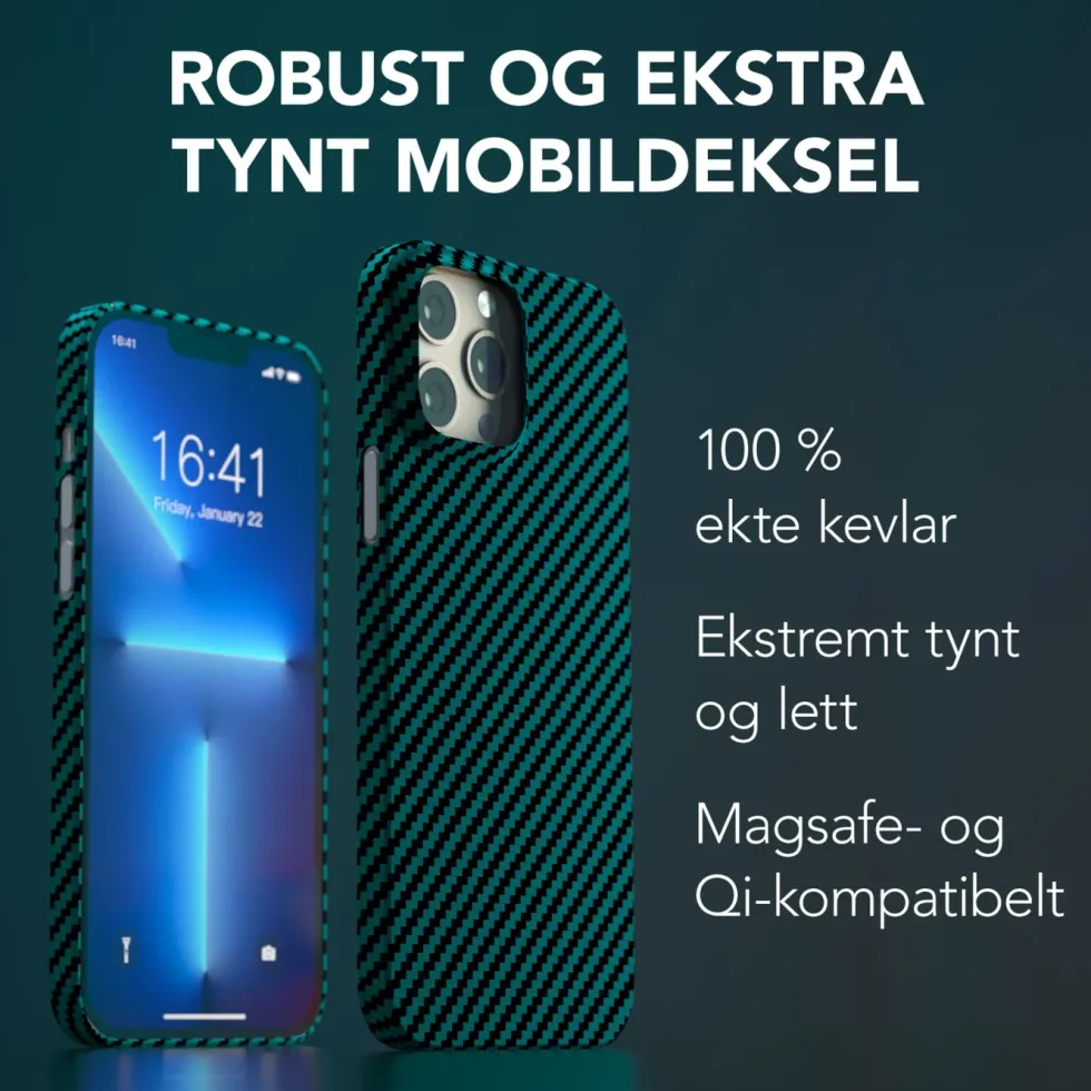 Linocell Premium Kevlar Robust deksel for iPhone 13 Pro Max Blå