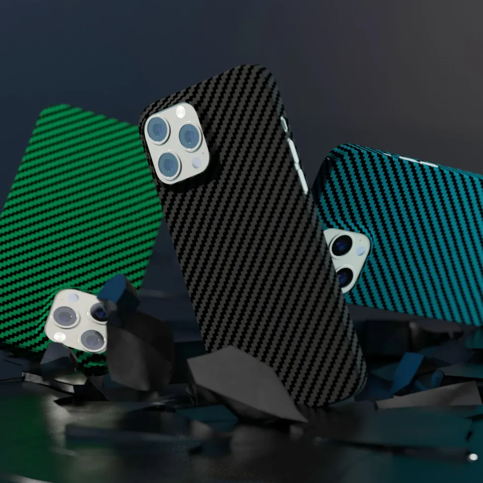 Linocell Premium Kevlar Robust deksel for iPhone 13 Pro Max Blå