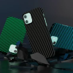 Linocell Premium Kevlar Robust deksel for iPhone 12 og 12 Pro Grønn