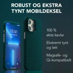 Linocell Premium Kevlar Robust deksel for iPhone 13 Pro Blå
