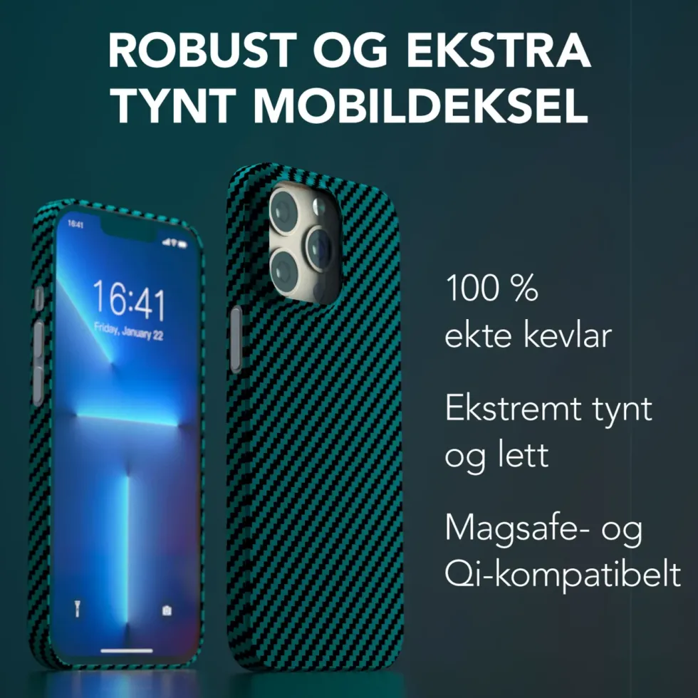 Linocell Premium Kevlar Robust deksel for iPhone 13 Pro Blå