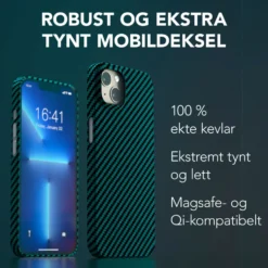 Linocell Premium Kevlar Robust deksel for iPhone 13 Blå