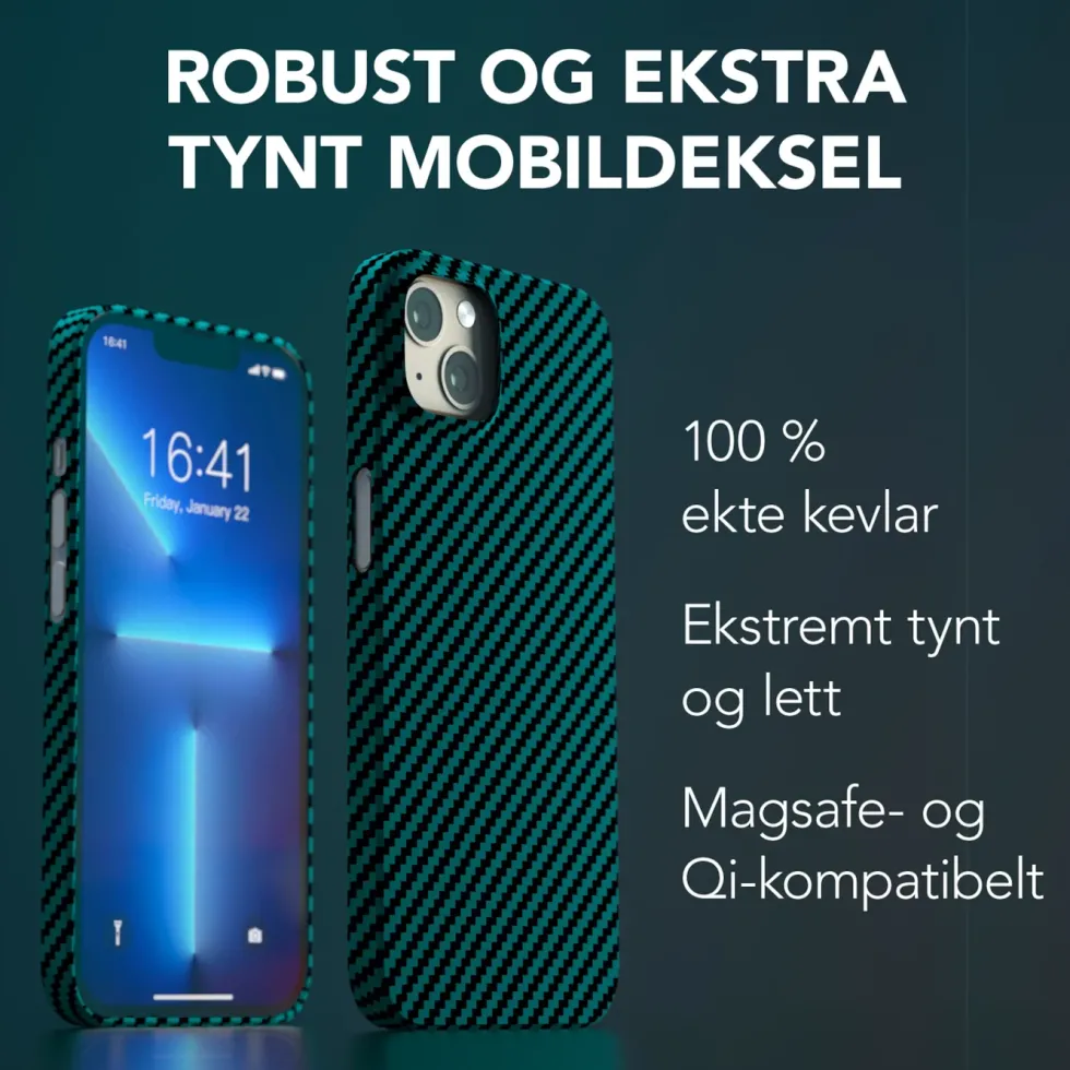 Linocell Premium Kevlar Robust deksel for iPhone 13 Blå