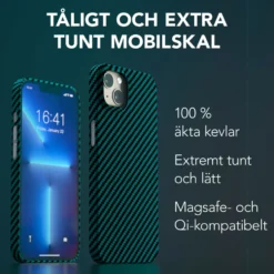 Linocell Premium Kevlar Robust deksel for iPhone 13 Blå
