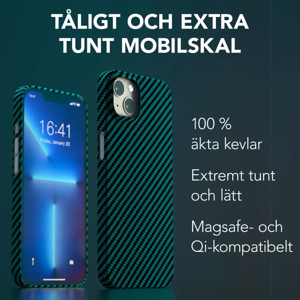 Linocell Premium Kevlar Robust deksel for iPhone 13 Blå